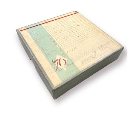 A boxed reel of Ampex 456 recording tape 10.5" with labels indicating contents include recordings made by The Fall c July / A
