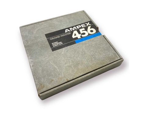 A boxed reel of 10.5" Ampex 456 audio tape with cue sheet from 'Twilight Sound Studios' detailing contents to include songs '
