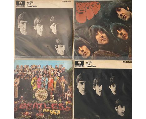 THE BEATLES - 60S UK STUDIO LPS. Cool run of 4 x 60s Beatles studio LPs including a hard to find contract pressing. All issue