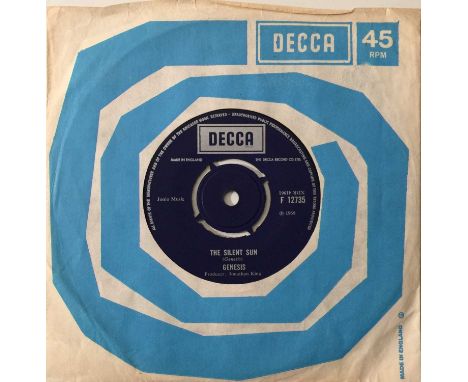 GENESIS - THE SILENT SUN/ THAT'S ME 7" (UK DECCA - F12735). A UK 7" copy of Genesis' scarce debut 7" single The Silent Sun/ T
