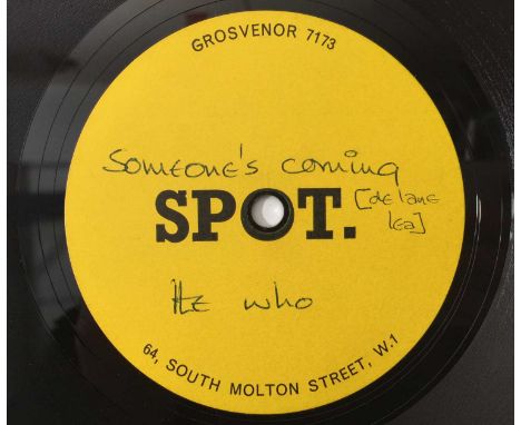 THE WHO - SOMEONE'S COMING 7" - ORIGINAL UK SINGLE SIDED ACETATE RECORDING. Fantastic early UK single sided 7" acetate record
