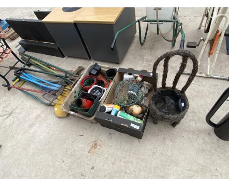 GARDEN ITEMS - TOOLS, PLANTERS ETC 