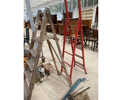 TWO SETS OF VINTAGE STEP LADDERS 