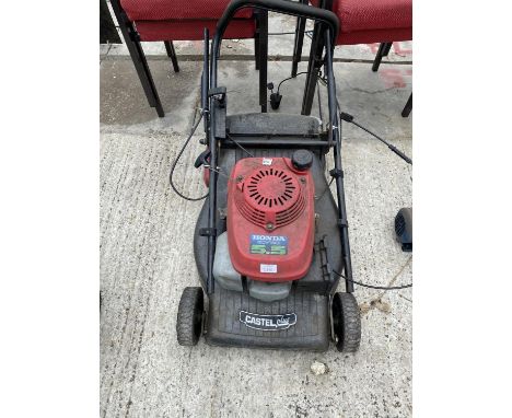 A CASTEL PLUS PETROL ROTARY LAWNMOWER WITH 5.5 HP HONDA ENGINE 