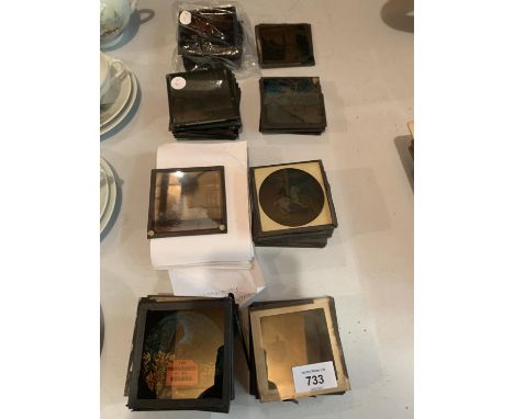 A QUANTITY OF VICTORIAN GLASS 'MAGIC LANTERN' SLIDES 