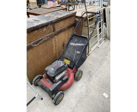 A MURRAY 50 PETROL ROTARY LAWNMOWER WITH BRIGGS AND STRATTON ENGINE 