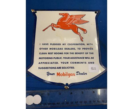 A MOBILGAS ENAMEL SIGN 