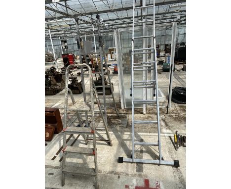 THREE ALLOY STEP LADDERS 