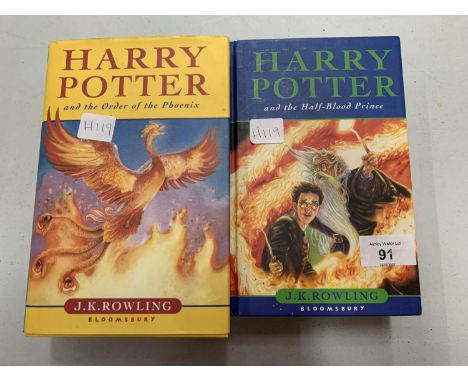 TWO FIRST EDITION HARRY POTTER BOOKS ORDER OF THE PHEONIX AND HALF BLOOD PRINCE (ONE WRITTEN IN) 