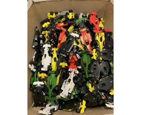 A LARGE BOX OF MATTEL RACING CARS 