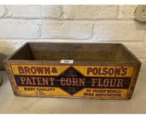 A VINTAGE BROWN &amp; POLSON'S PATENT CORN FLOUR BOX 
