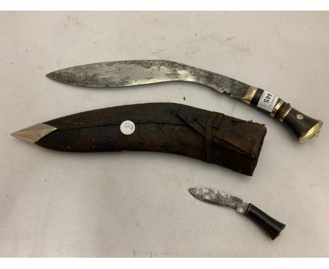 A COOKERY KNIFE AND SCABBARD 