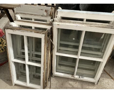 VARIOUS VINTAGE PAINTED WOODEN WINDOWS 
