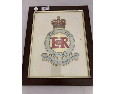 ARMY FIRE SERVICE FRAMED PICTURE 