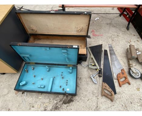 TWO VANTAGE JOINER'S TOOL BOXES AND VARIOUS TOOLS 
