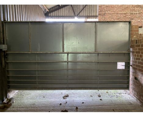 A LARGE SHEETED GALVANISED GATE 12' X 6'** BUYER TO COLLECT FROM WEST CHESHIRE WA7 3ED ** 