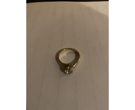18CT HALLMARKED BRILLIANT CUT DIAMOND SOLITAIRE RING, SIX CLAW SET, APPROXIMATE DIAMOND MEASUREMENT 0.50CT. SIZE I.5 
