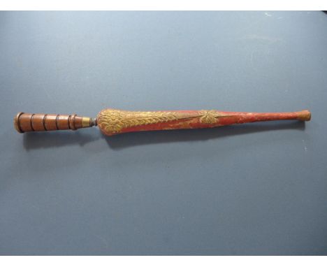 AN ORIENTAL KNIFE AND SCABBARD - 22 CM BLADE 