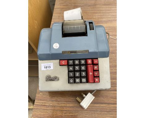 A VINTAGE PRECISA ELECTRIC ADDING MACHINE - IN WORKING ORDER 