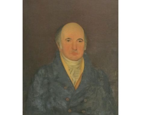 ENGLISH SCHOOL (MID 19TH CENTURY) - Portrait of John Morris Esq. of Kington, half length, oil on canvas, framed, 78cm x 63cm
