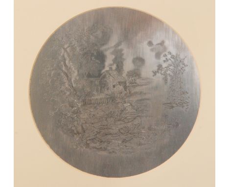 A framed mid 20th Century zinc over copper Johnson Brothers lithograph printing plate engraved with a plate design entitled S