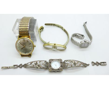 A Rotary automatic wristwatch and three lady's wristwatches, Rotary, CK and Past Times 