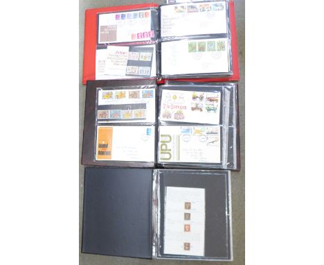 A collection of approximately 100 first day covers, 1970's and 1980's, in three albums 