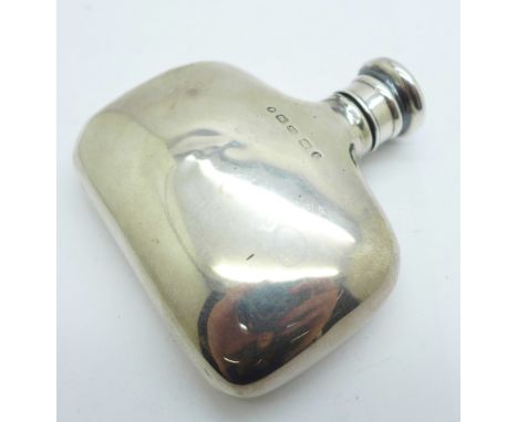 A silver 'half size' flask, Birmingham 1893, 67g 