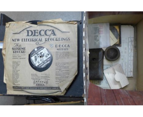 An Eastman Kodak folding camera, 78RPM records, maps, stamps and dageurreotypes **PLEASE NOTE THIS LOT IS NOT ELIGIBLE FOR PO