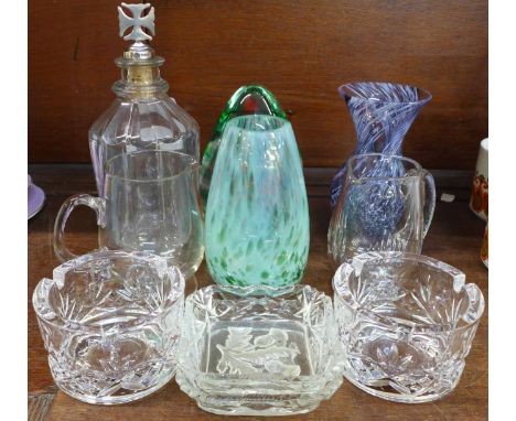 A limited edition Caithness glass paperweight and other glass 
