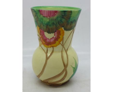 A small Clarice Cliff Bizarre Aurea vase, 9.5cm 