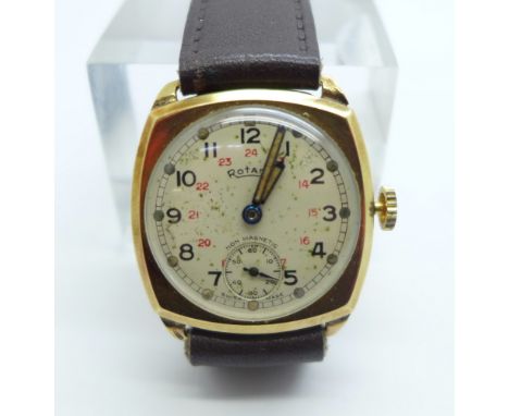 A 9ct gold cased Rotary wristwatch, 26mm case 