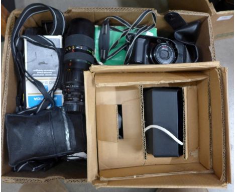 A collection of cameras including Kodak and Minolta, a cine film projector and other camera equipment **PLEASE NOTE THIS LOT 