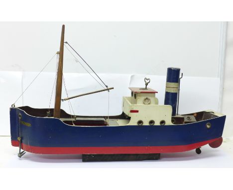 An early 20th Century clockwork model trawler, British Commerce, 56cm 