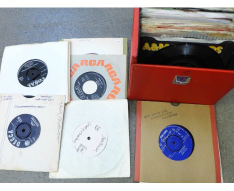 A collection of 45rpm 7" singles including Rolling Stones, David Bowie and Stevie Wonder 