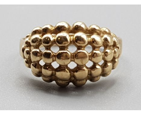 9ct gold turban style ring, size N, 3.2g