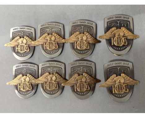 8 Harley Davidson pin badges - celebrating 20 years ownership 1983-2003