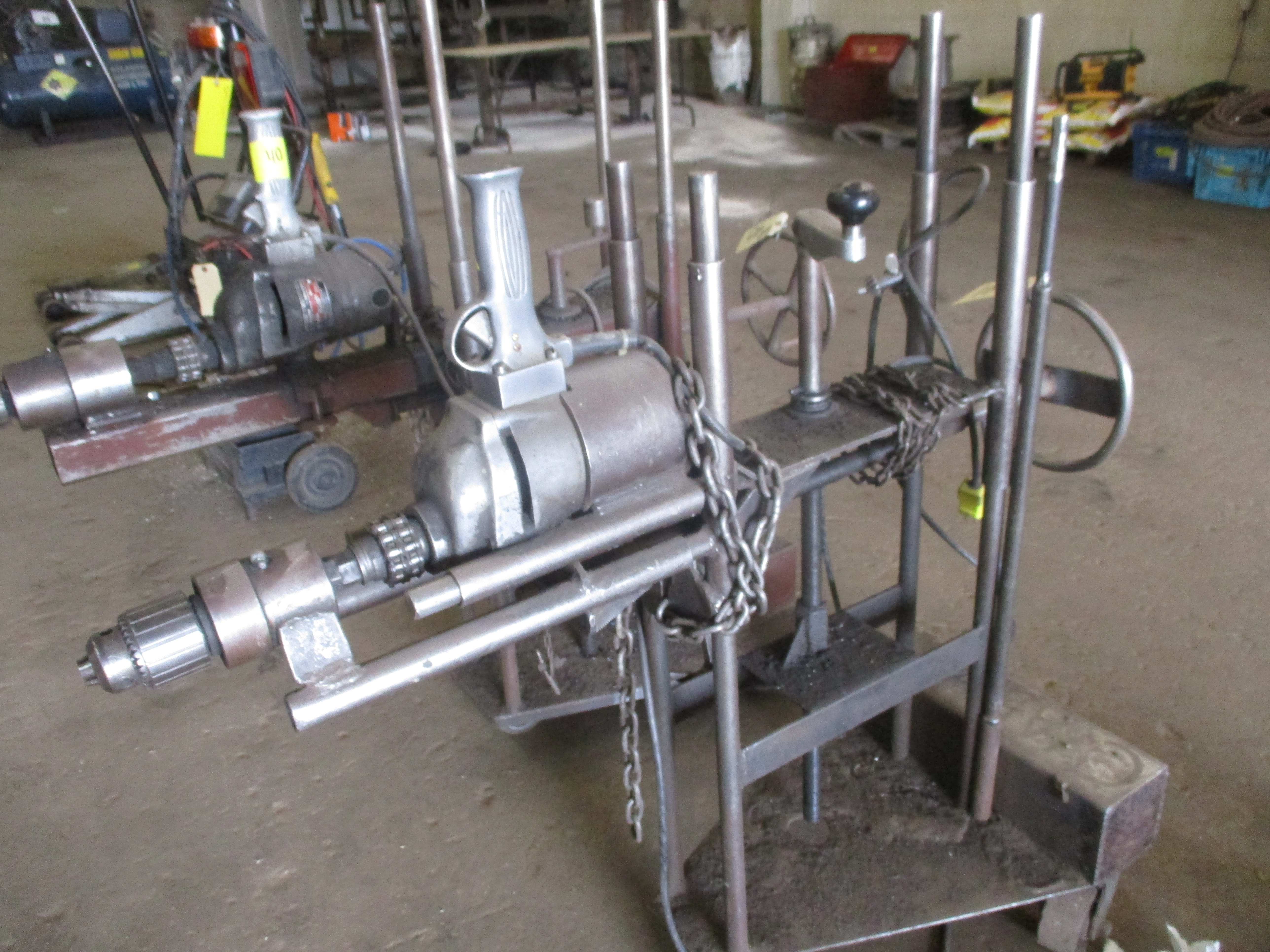 HORIZONTAL MOBILE FRAME DRILL UNIT POWERED BY MILWAUKEE DRILL 3/4"