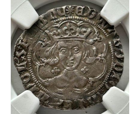 NGC – Edward IV (1461-85) Light Coinage 1564-70, Groat, (S. 2000), mm. sun, quatrefoils at neck, encapsulated and graded by N
