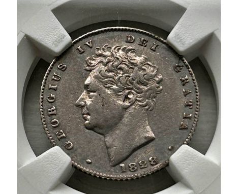 NGC – George IV (1820-1830), Sixpence, 1828, (S. 3815), bare head rev. lion on crown, toned and rare in high grade, encapsula