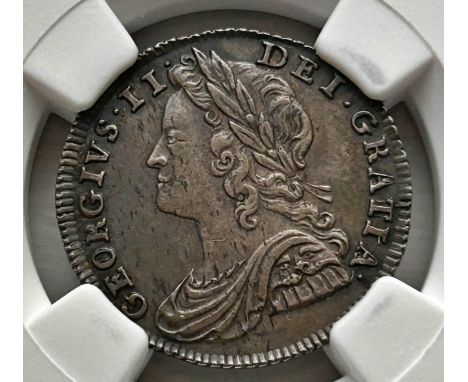 NGC – George II (1727-1760), Sixpence, 1734, (S. 3707), draped bust, rev. roses in angles, fantastic example with deep toning