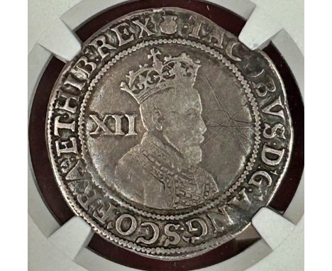 NGC - James I (1603-25), First Coinage 1603-4, Shilling, (S. 2645), mm. thistle, First bust, rev. EXVRGAT, encapsulated and g