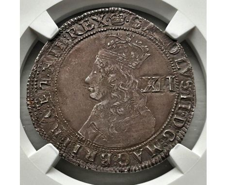 NGC – Charles II (1660-85), Shilling, Hammered Coinage, Third Issue, (S. 3322), with inner circles and mark of value, mm. cro