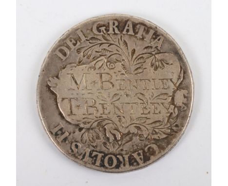 Charles II (1660-85), Crown, 1666, RE.X, (S. 3356), second bust elephant below, rev. interlinked C’s in angles, various graff