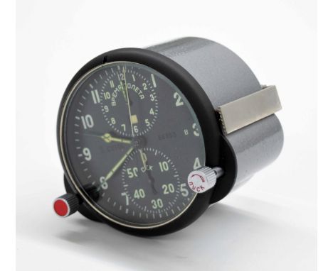 Russian aircraft cockpit clock, the 2.75" black dial with subsidiary hour and seconds hands, also with luminous hour and minu