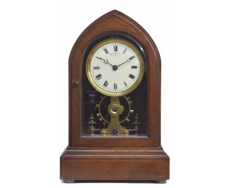 Eureka large balance wheel electric mantel clock no. 9430, the 4.5" cream dial over a brass support inscribed Patent no. 1461