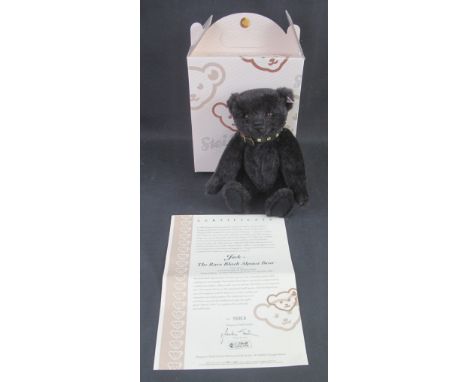 Modern Steiff 'Jack - The Rare Black Alpaca Bear', limited edition no.: 06913, 26cm high.  In original box with certificate o