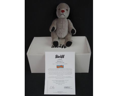 Modern Steiff 'Sweep' teddy bear, EAN664441, grey, 27cm high, production limited and ended April 2014, no. 514, in original b