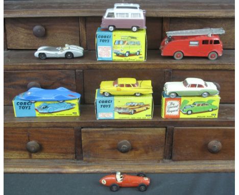 Collection of Corgi Crescent and Dinky diecast vehicles to include: Corgi 153A Proteus Cambell 'Bluebird' record car in origi