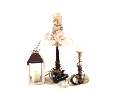 Two table lamps plus a candle lamp